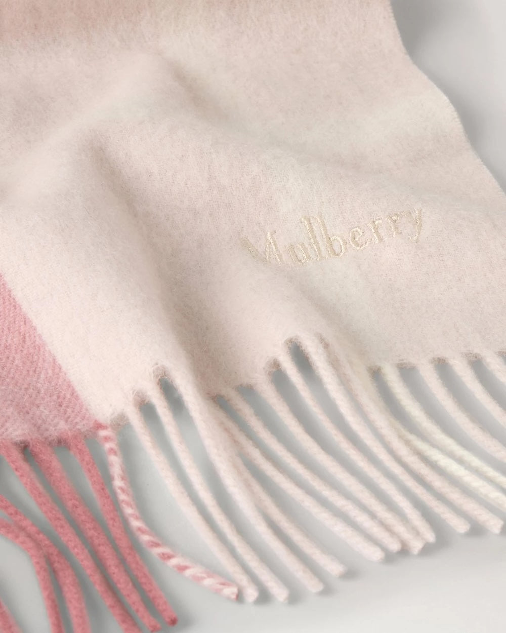 Small Check Merino Wool Scarf Pink Scrumpy & Crumpet