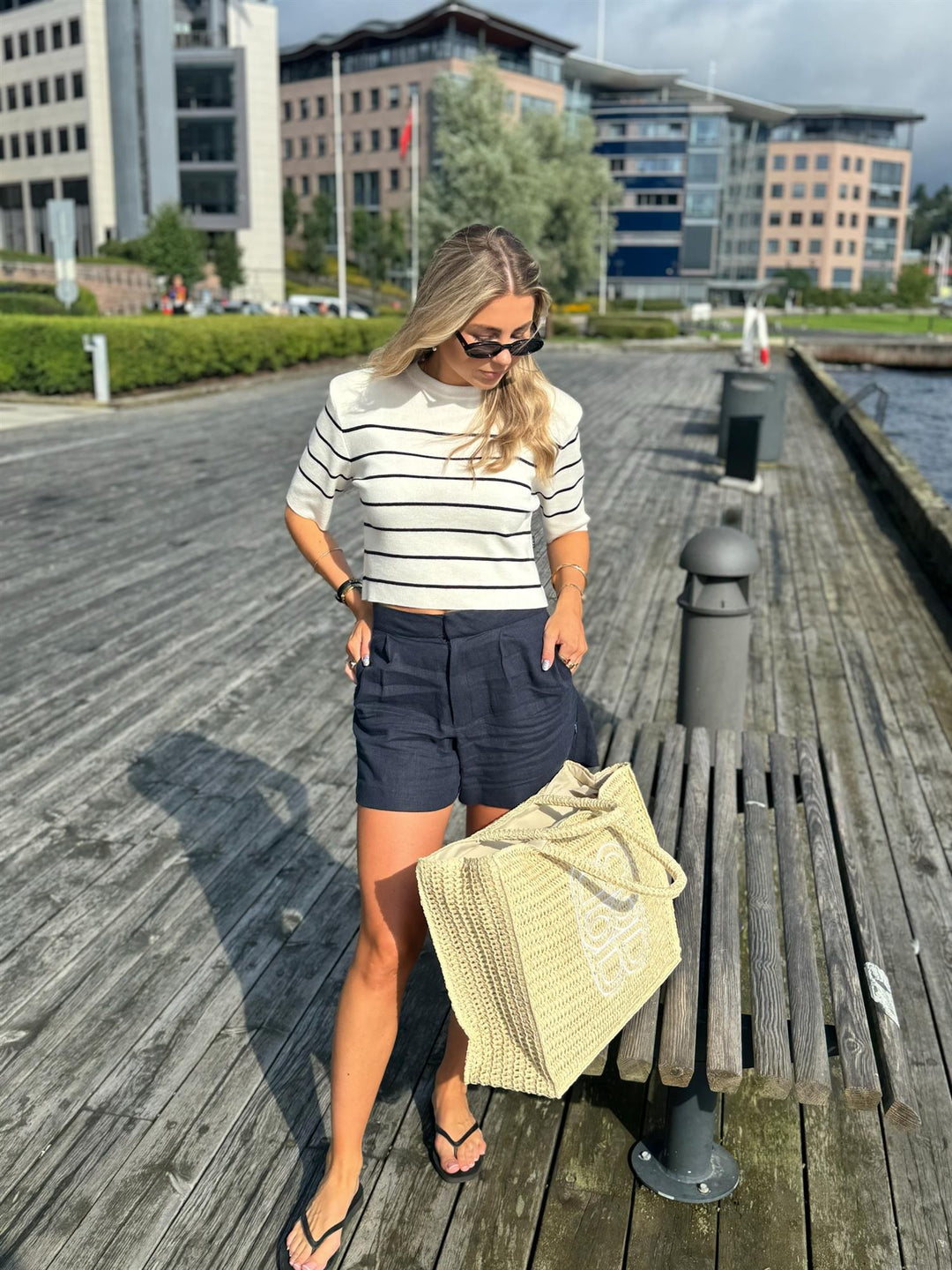Una Stripe Merino Tee