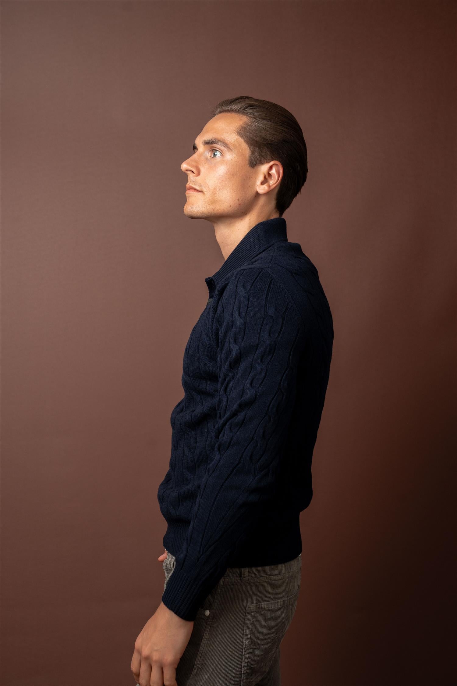 Cable Tennis Polo - Navy
