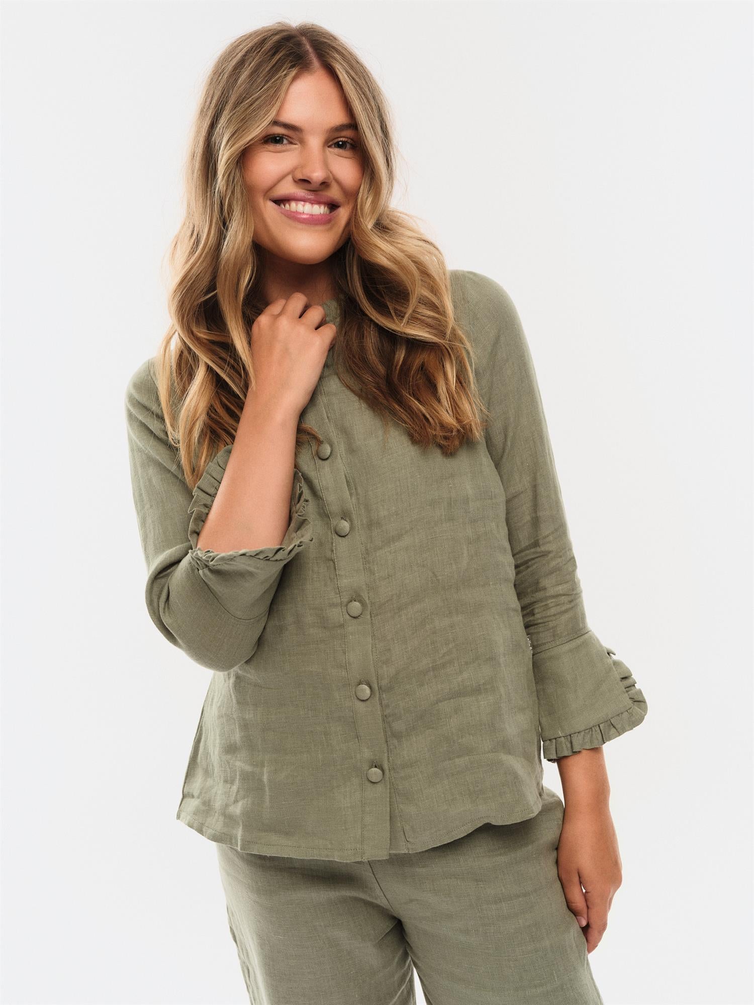 Clarion Linen Shirt Green