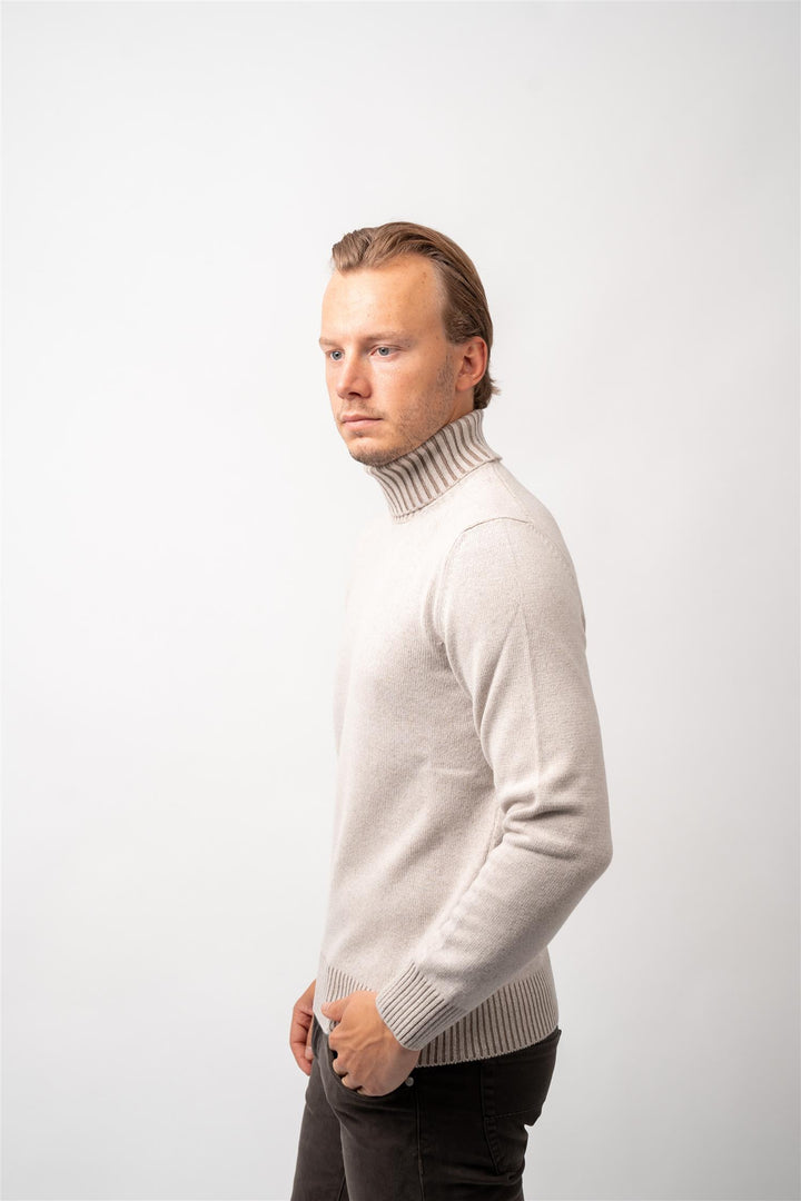 Turtle Neck Wool - Cashmere - Beige