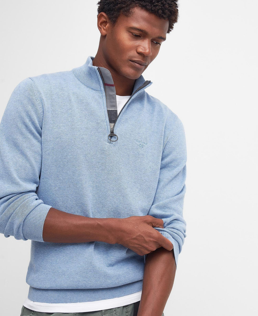 Half Zip Knitted - Light Blue