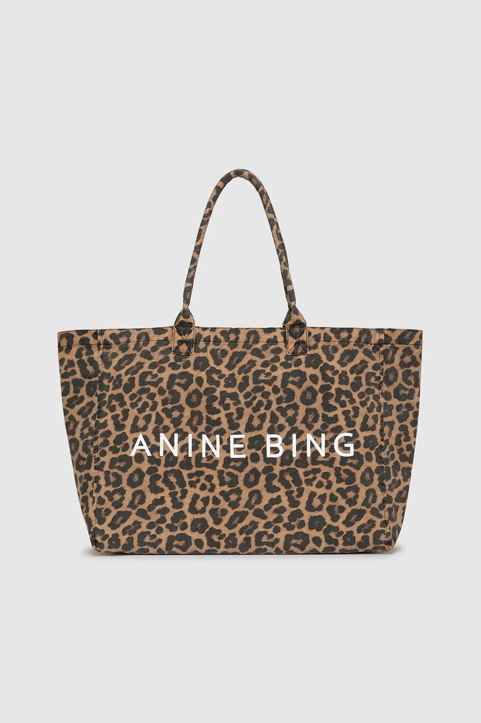 Leo Canvas Tote - Black and Brown Leopard
