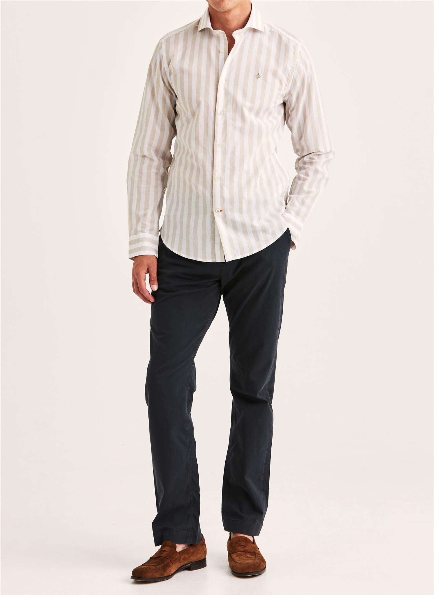 Summer Lightweight Shirt - Khaki Stripe