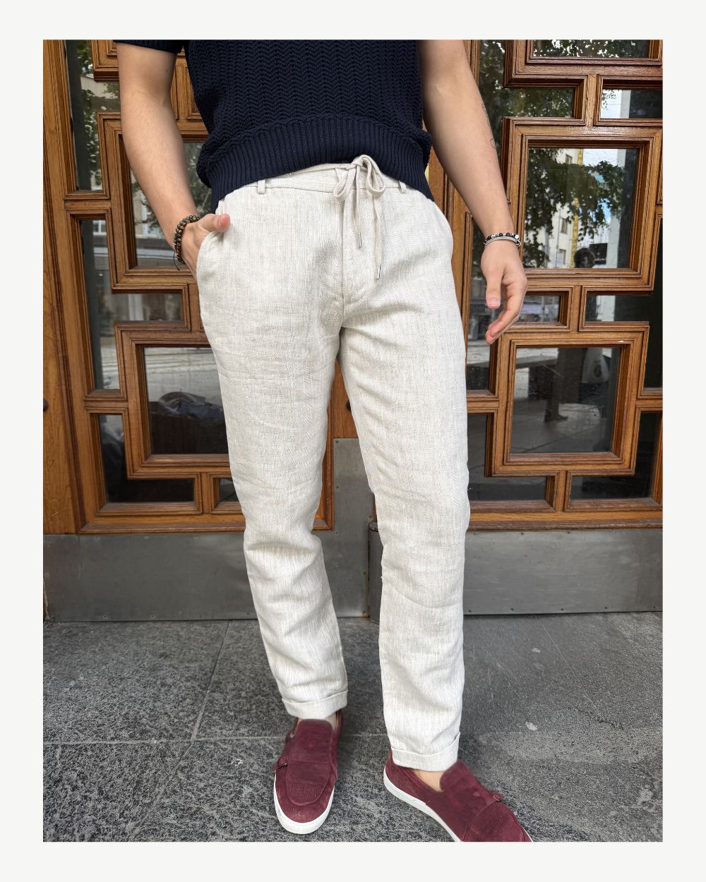 Linen Trouser - Sand