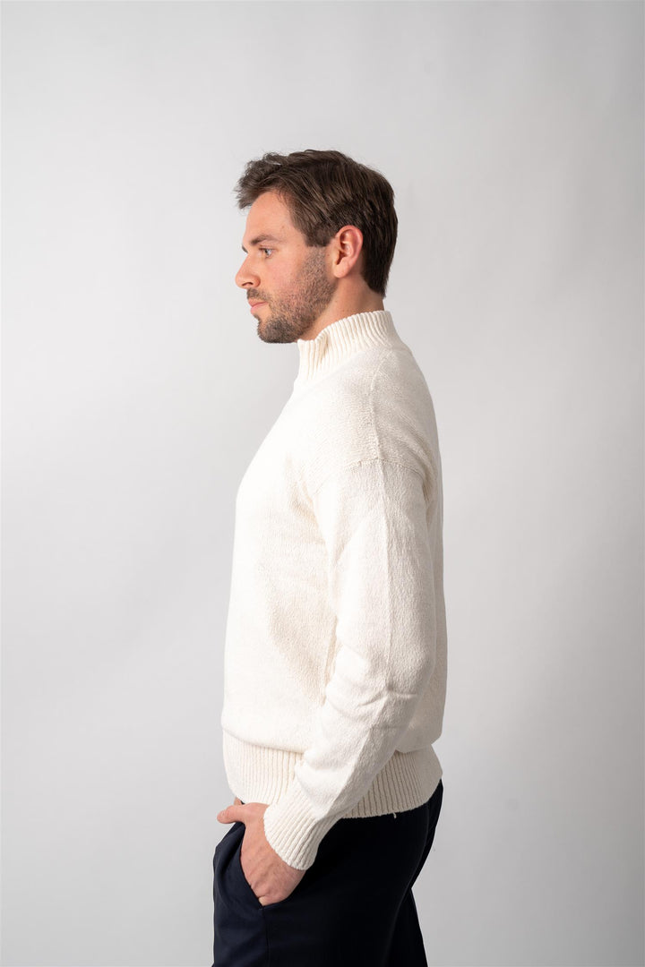 Full Zip Cotton  - White