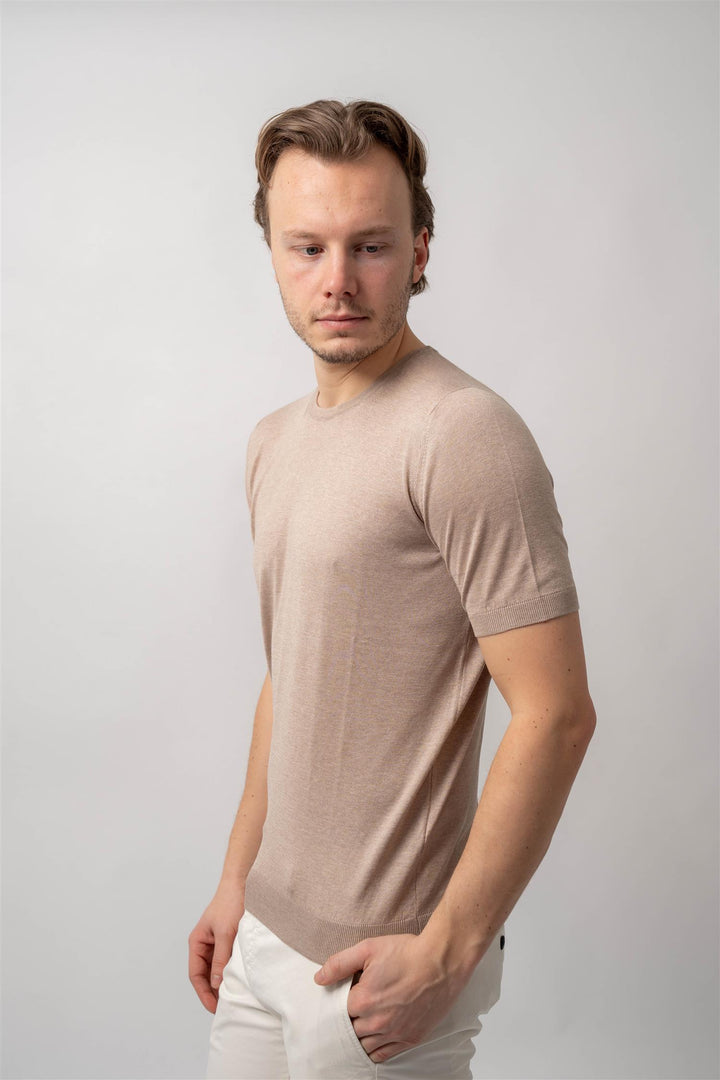 T-Shirt Silk Lysebrun