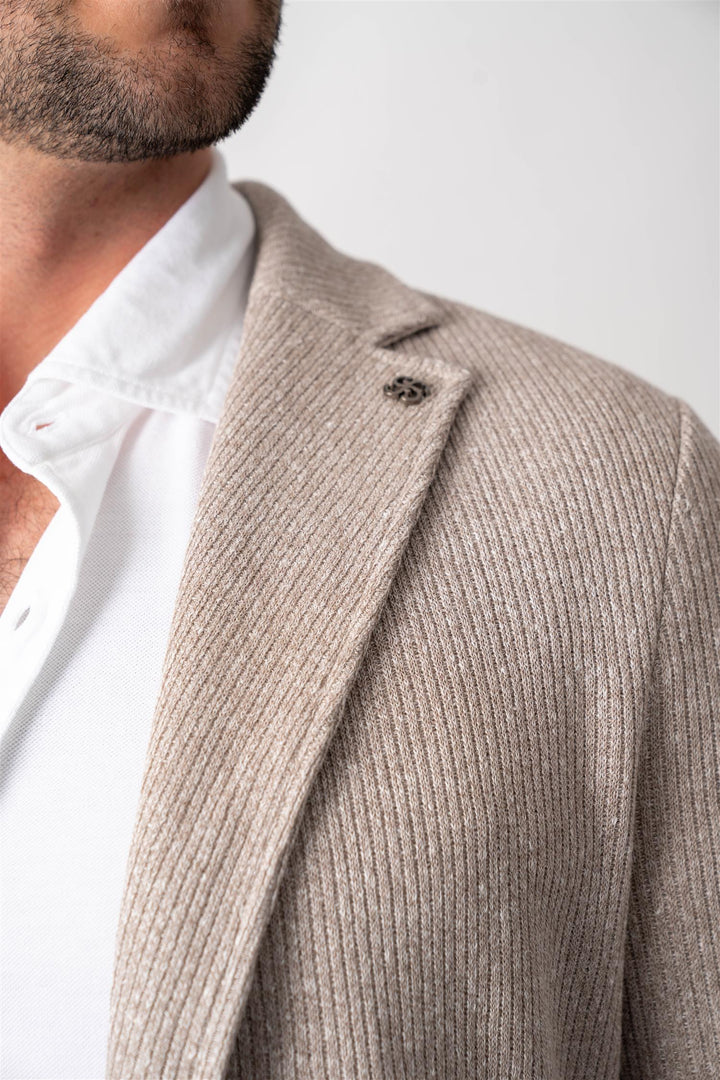 Knitted Blazer - Beige