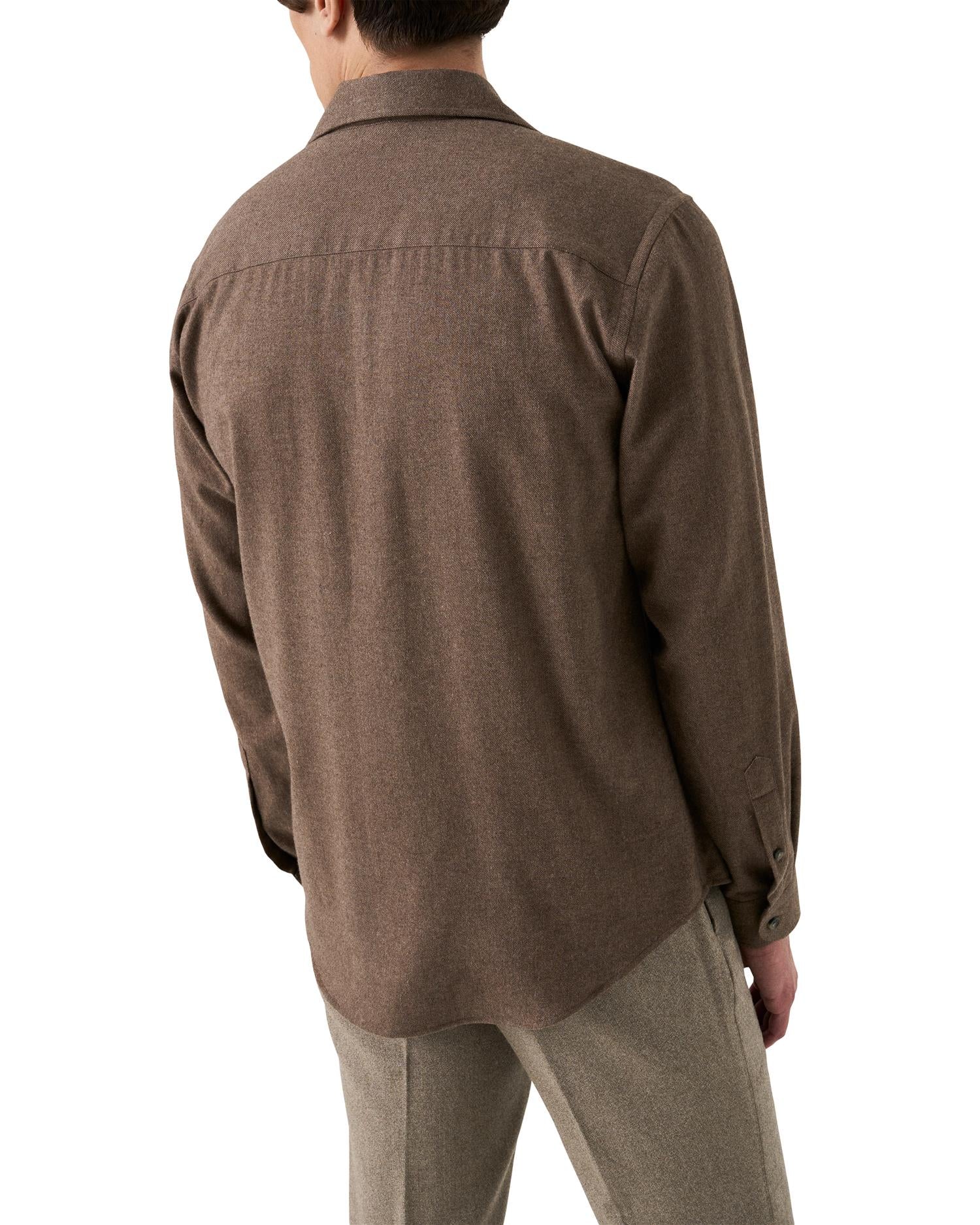 Solid Flannel Shirt - Brown