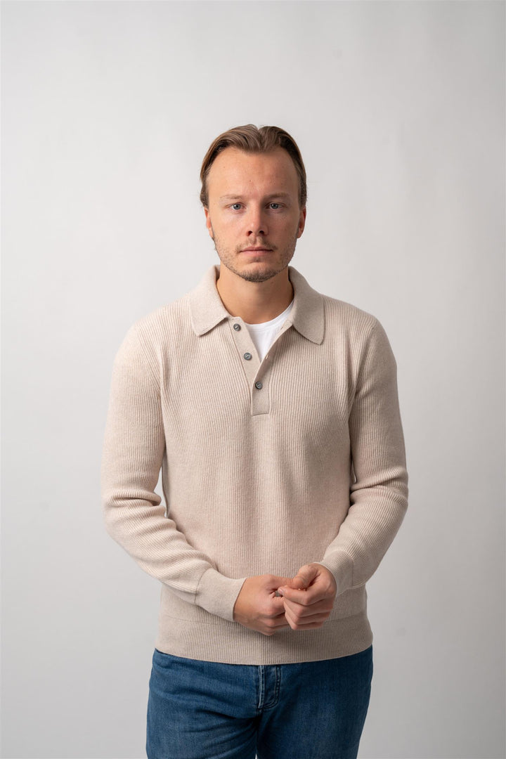 Polo Long Sleeve Cashmere - Beige