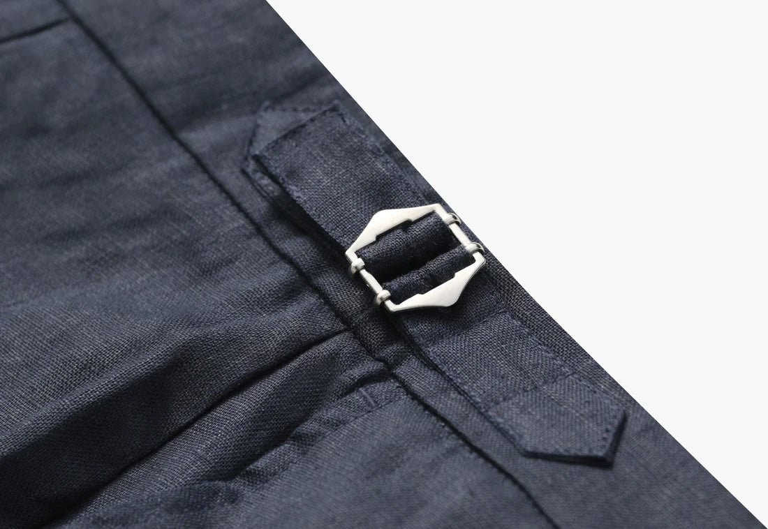Mario Linen Pants - Navy