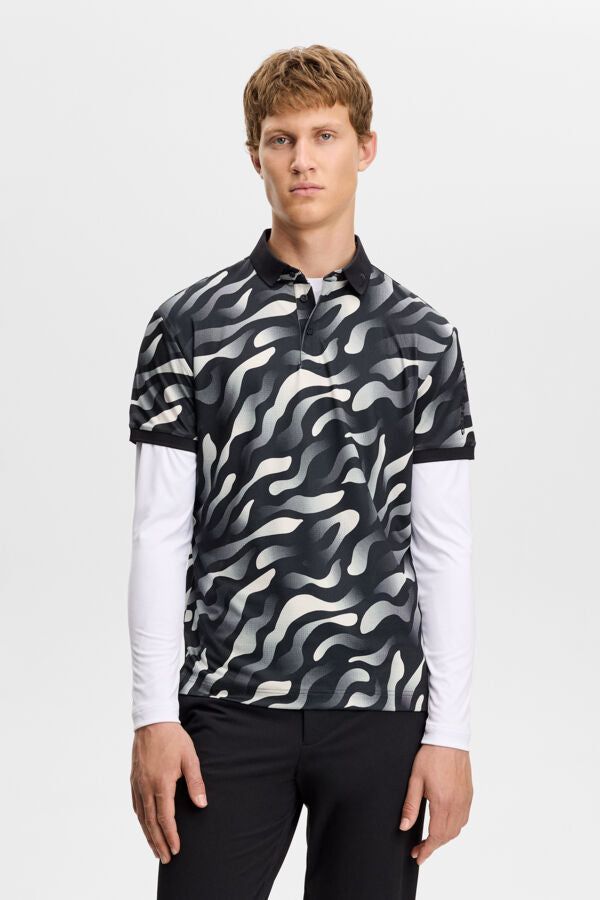 Tour Tech Print Polo - Bunker Fade
