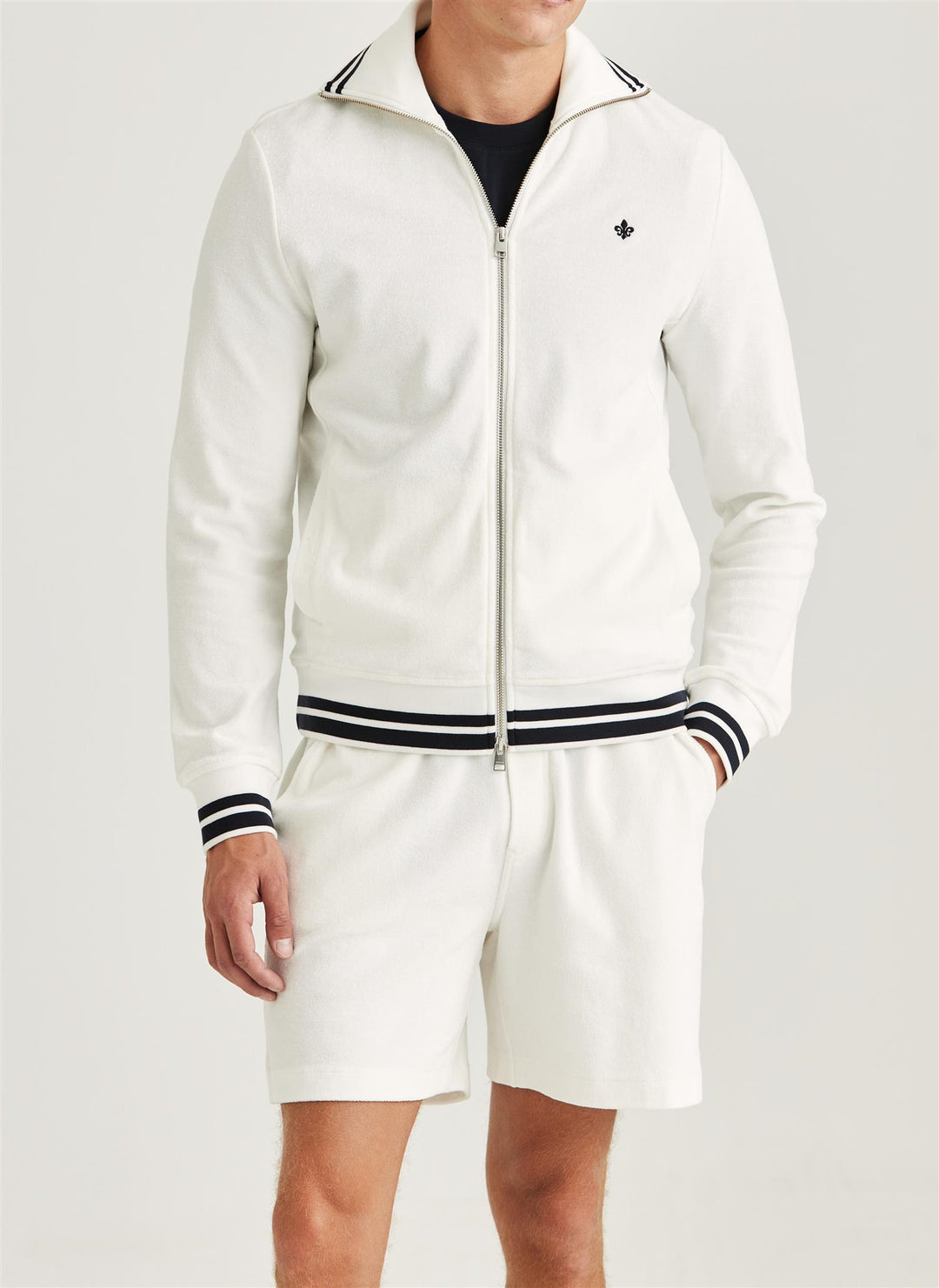 Reedford Terry Zip Cardigan - Off white