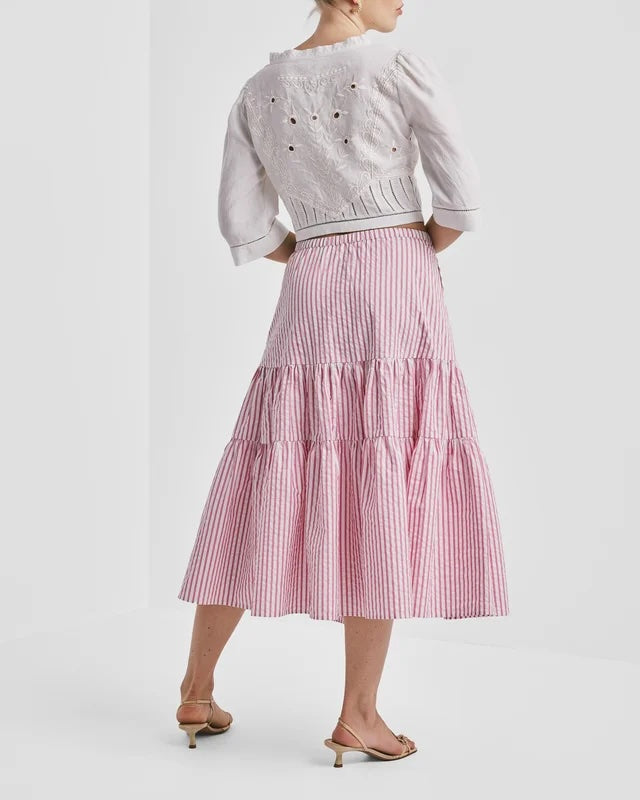 Seersucker Flounce Skirt