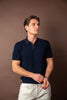 Knitted Pique Shirt - Navy