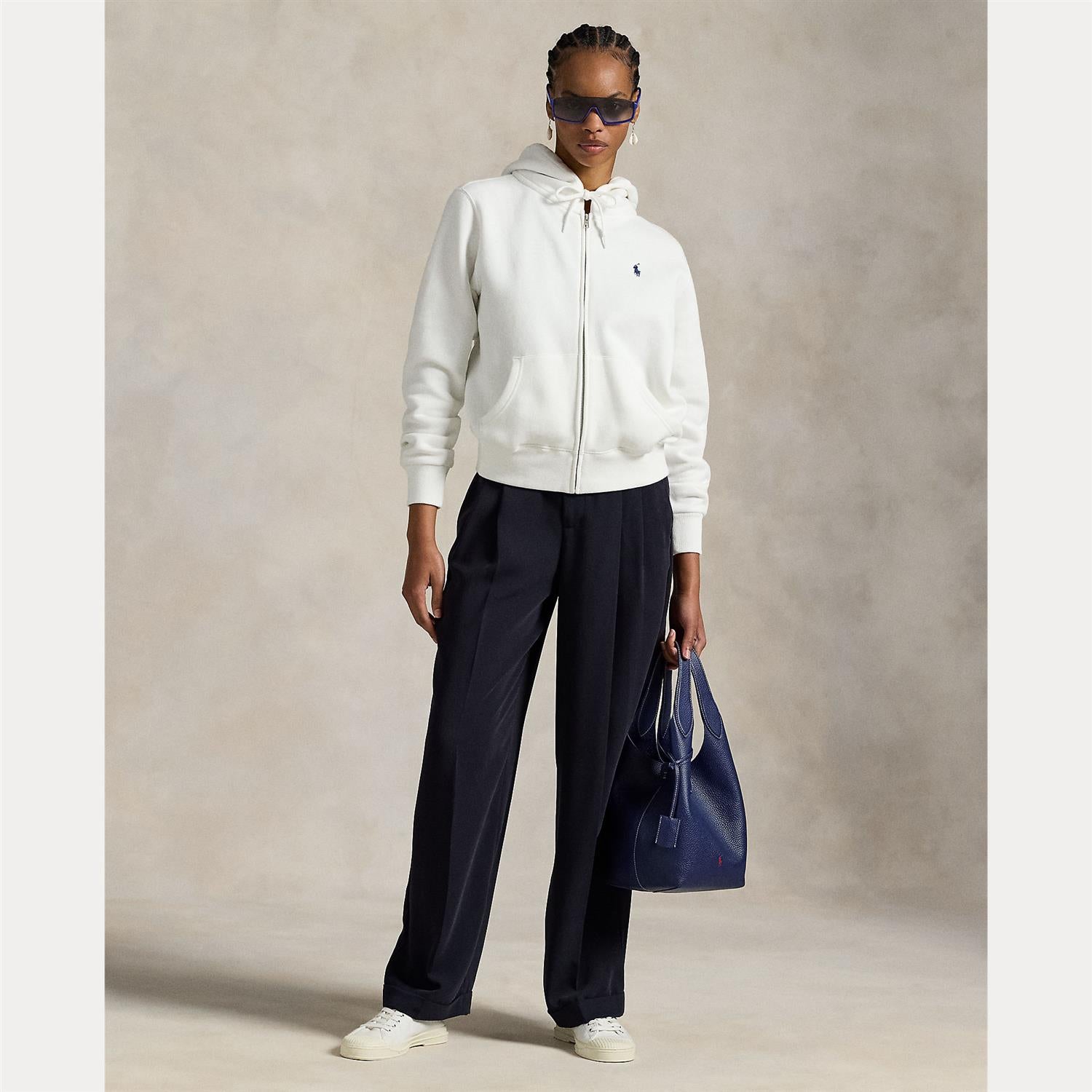 Fleece Full-Zip Hoodie White