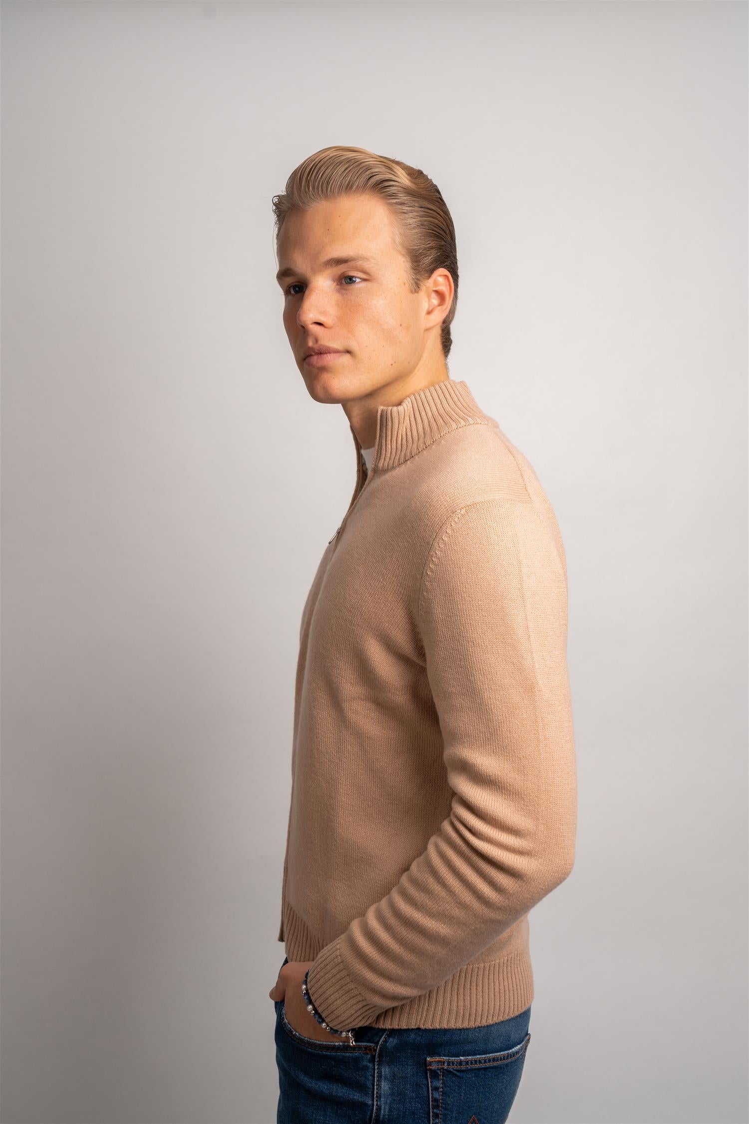 Full Zip Cashmere - Cream