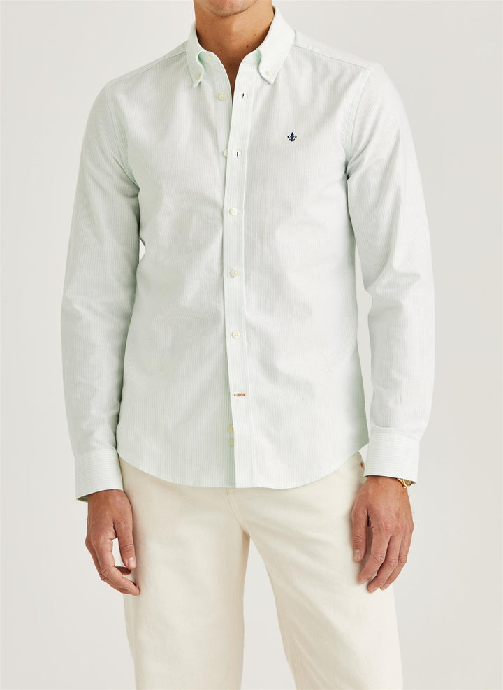 Douglas Oxford Stripe Shirt - Green