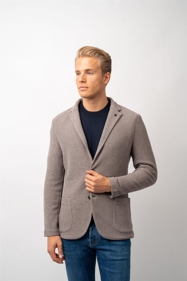 Pearl Knitted Blazer - Brun