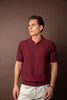 Knitted Polo - Burgunder