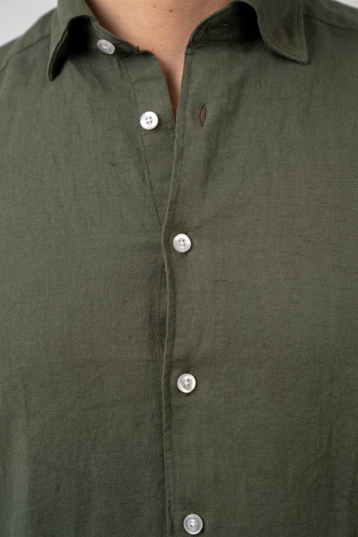 Linen Shirt - Oliv