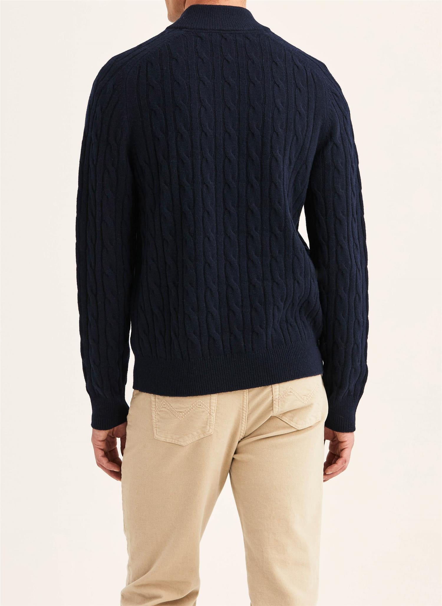Hertford Cable Half Zip - Navy