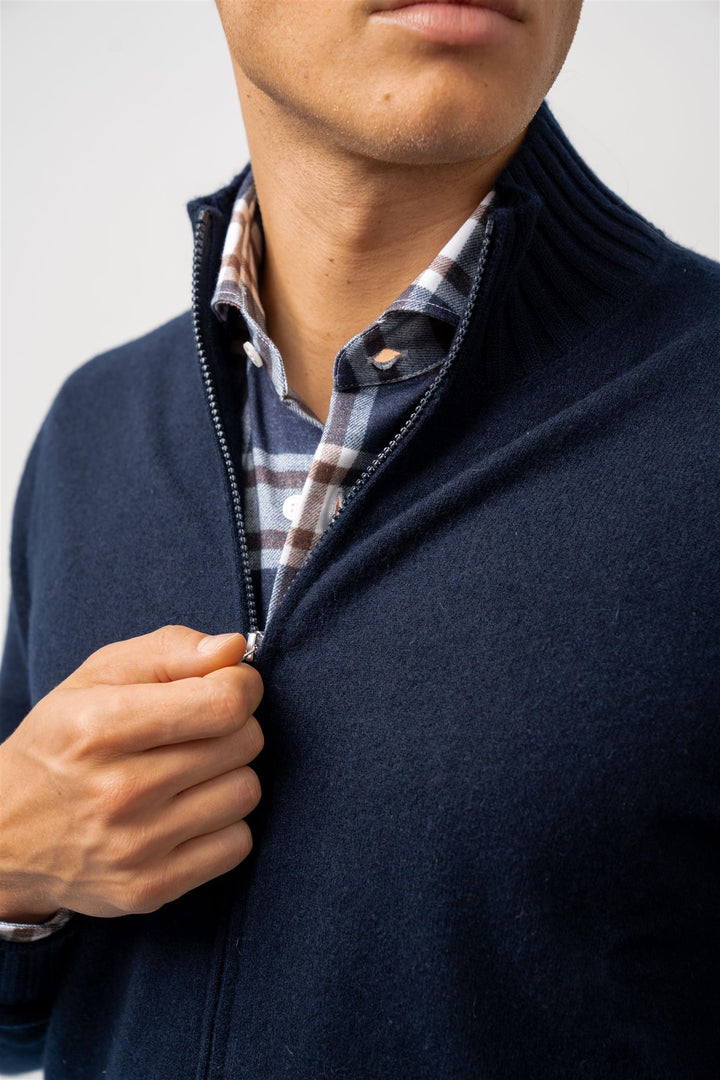 Full Zip - Felted Cashmere - Navy