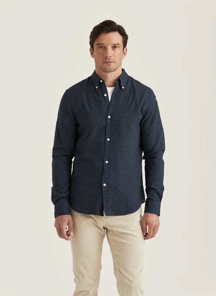 Flannel Donegal Shirt - Navy