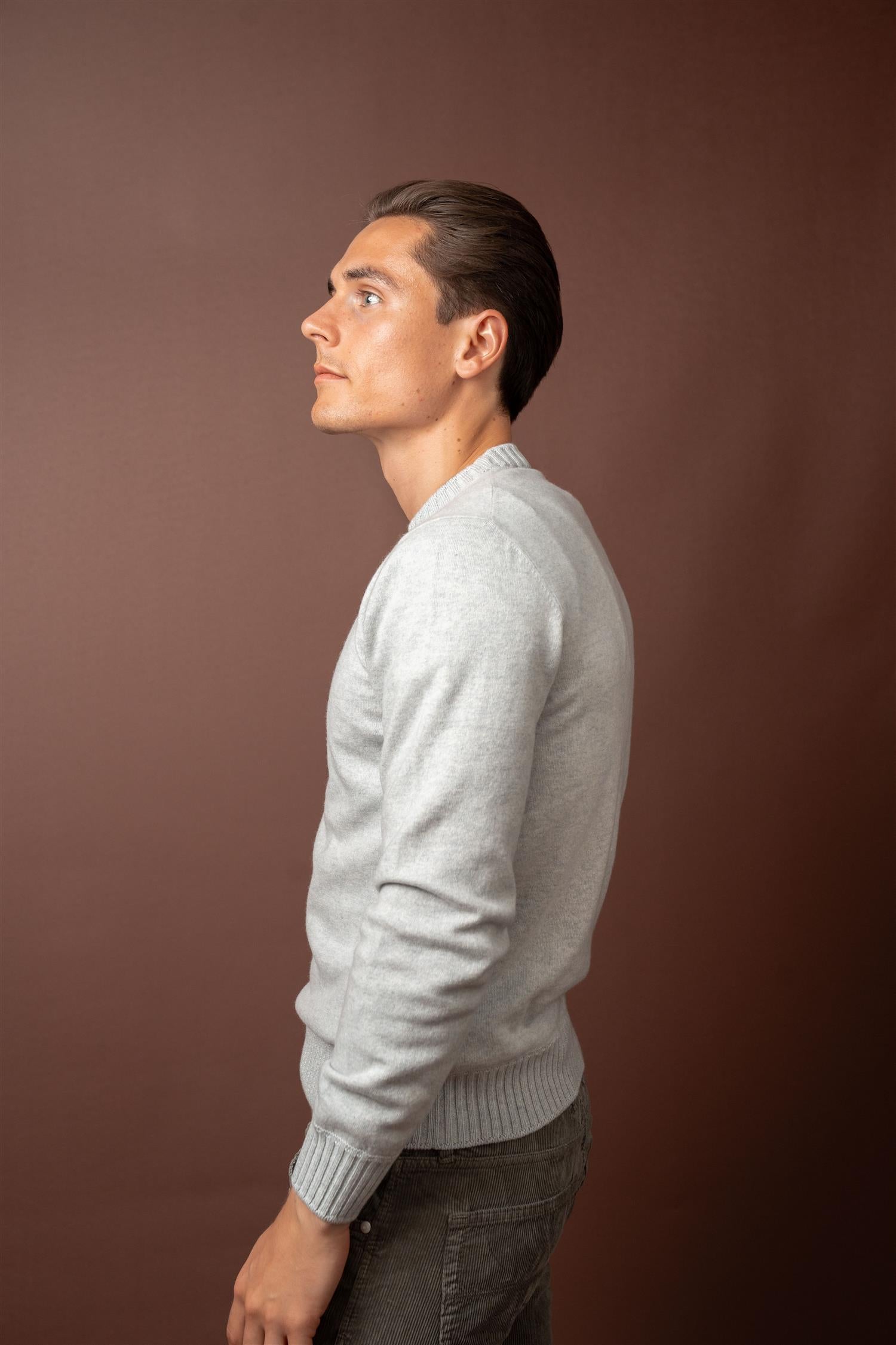 Crewneck Felted Cashmere - Grey