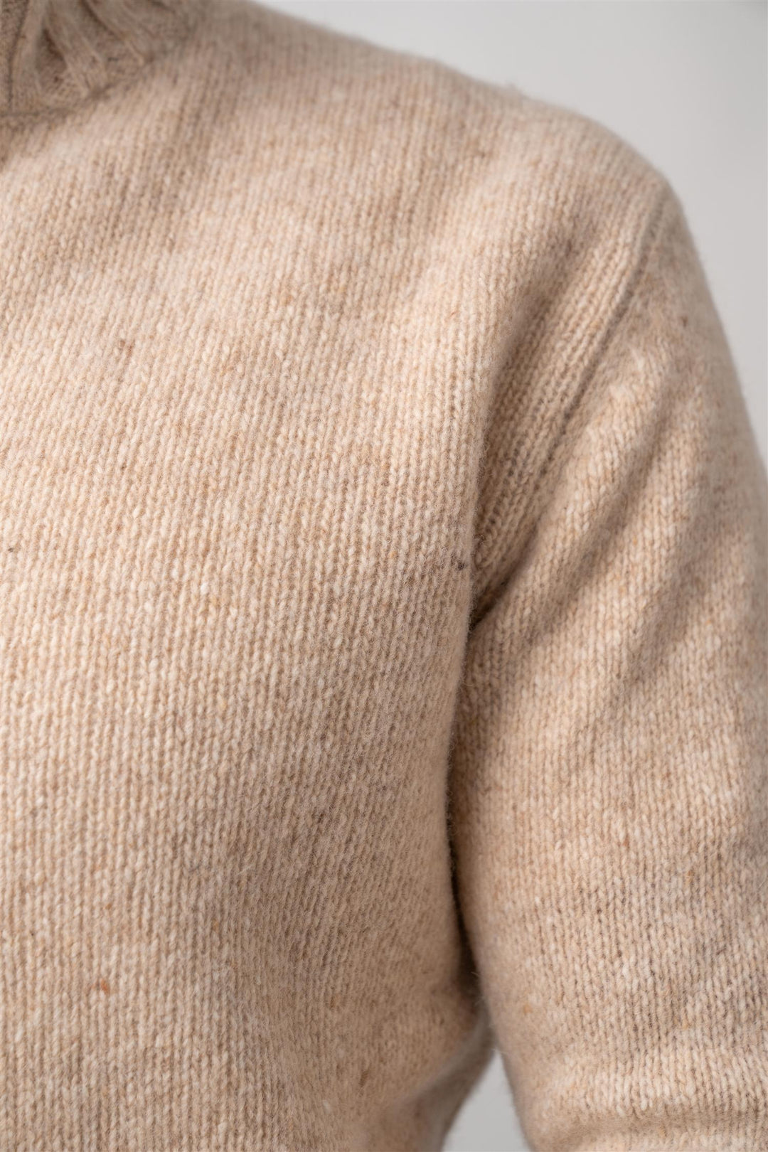 Chunky Knit Half Zip - Sand