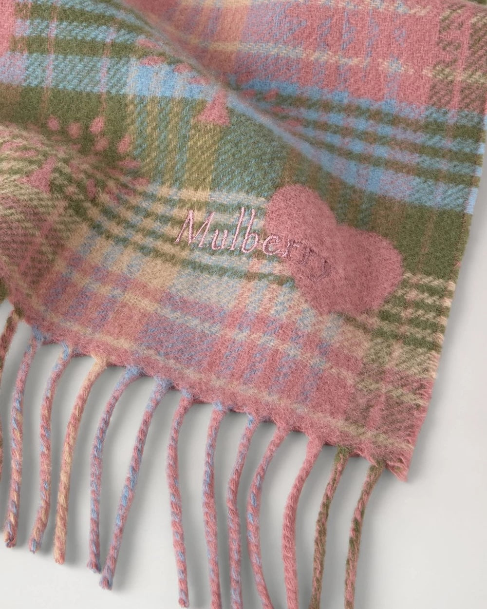 Heritage Check & Heart Scarf Moss-Pink Scrumpy