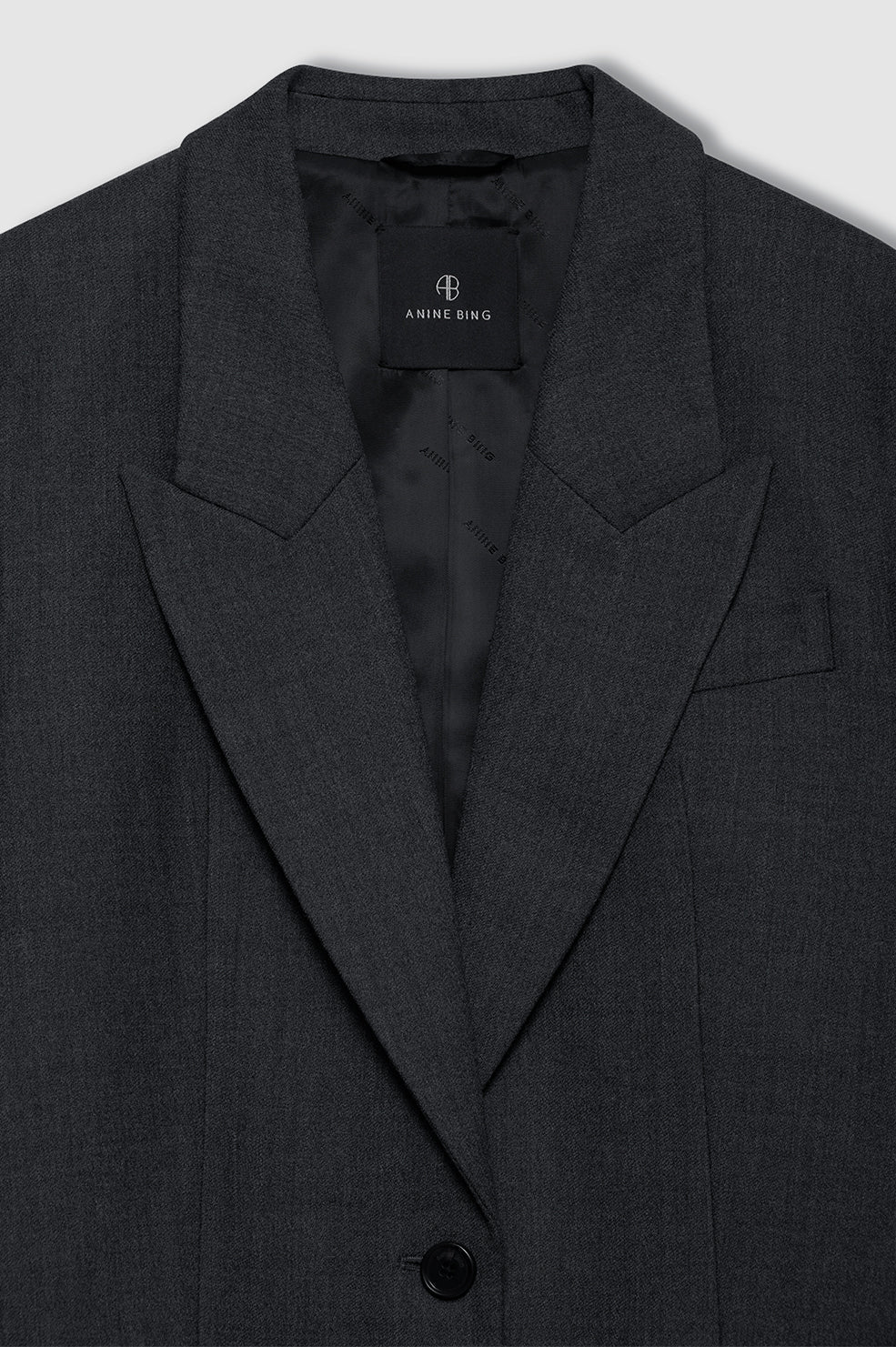 Ross Single-Breasted Blazer Dark Grey