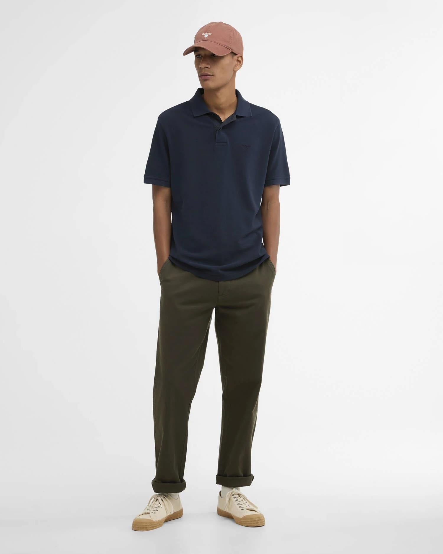 Washed Tartan Polo - Washed Navy