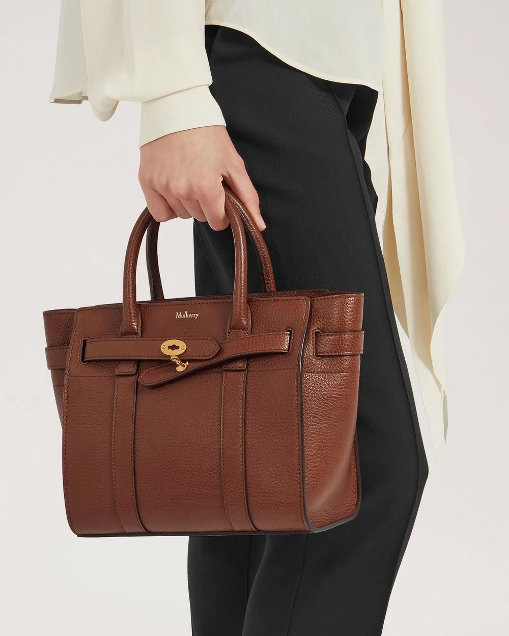 Mini Zipped Bayswater - Oak Two-Tone Small Classic Grain