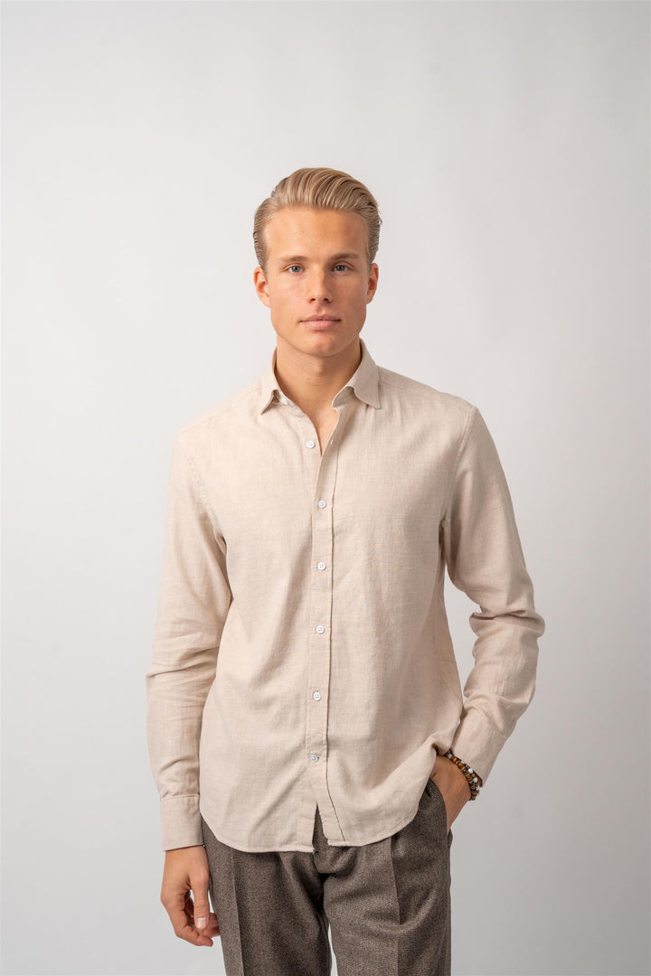 Rustic Flannel Shirt - Sand