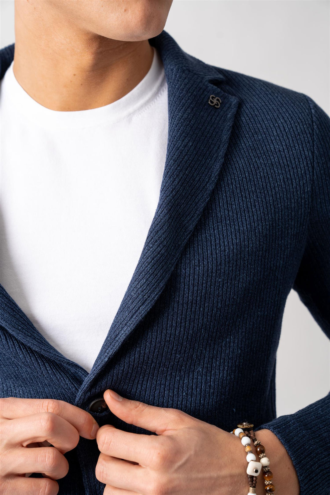 Knitted Blazer - Navy