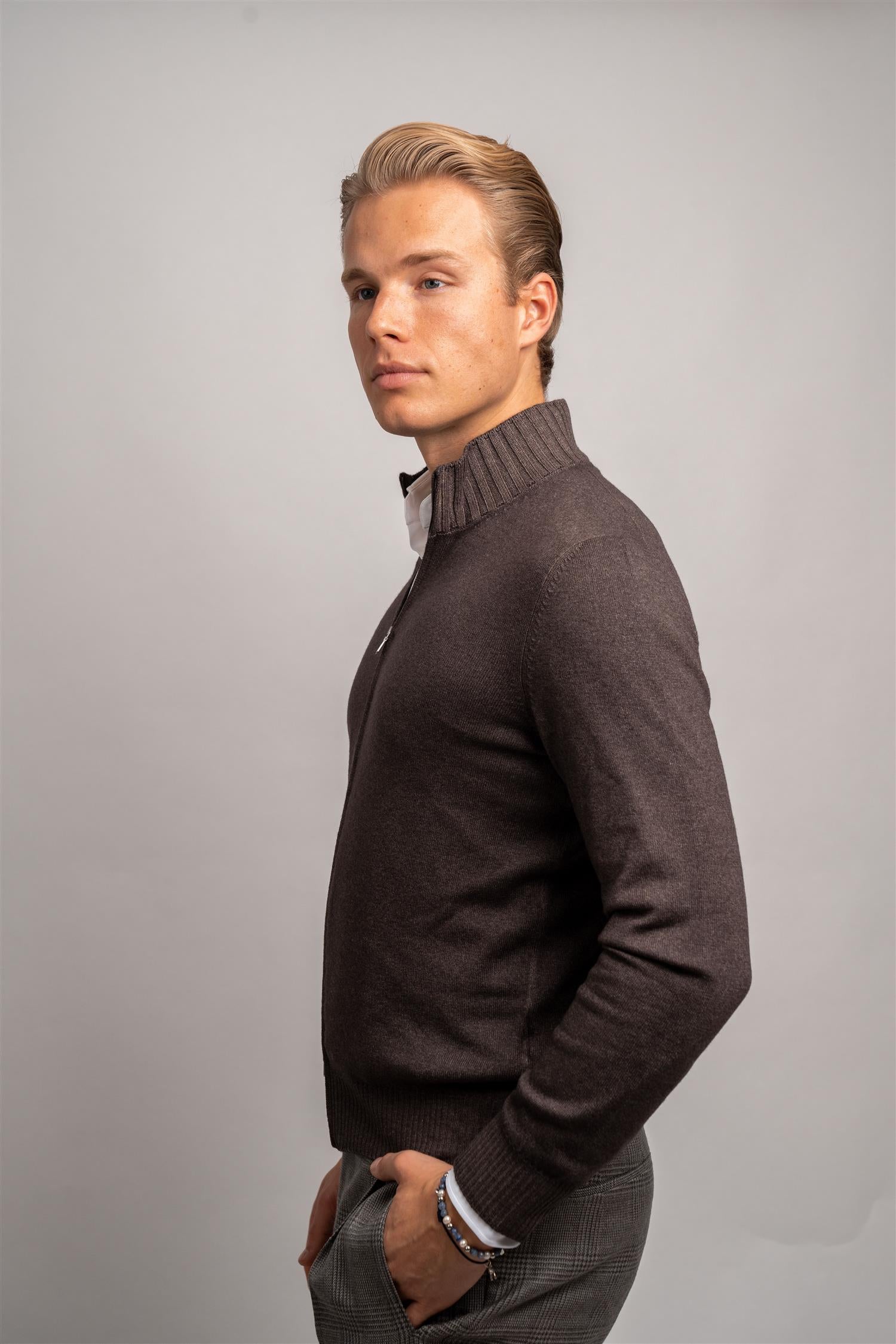 Full Zip - Mørkebrun