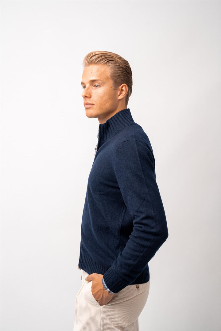 Full Zip - Felted Cashmere - Navy