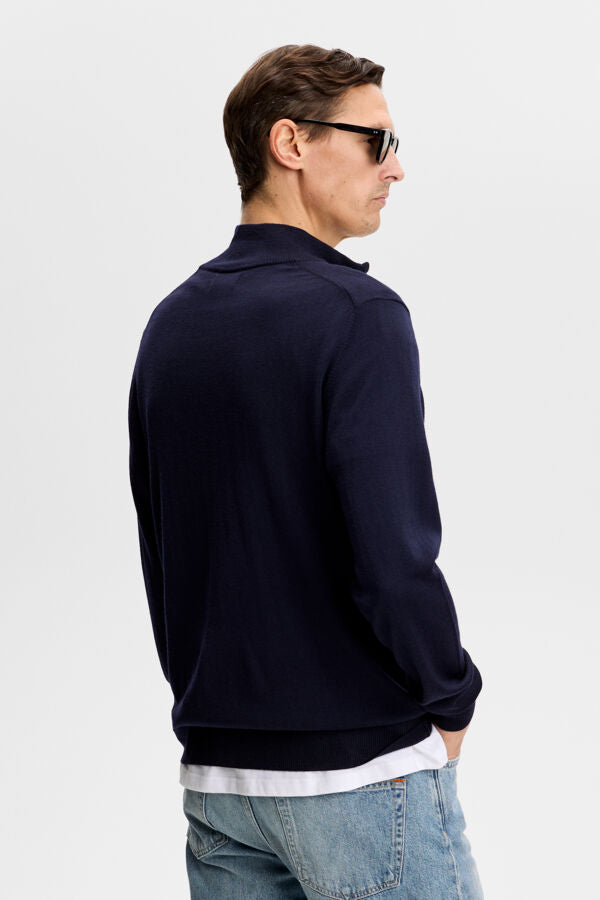 Kiyan Quater Zip - Navy
