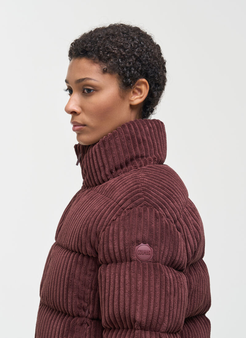 Corduroy Down Jacket - Merlot Bordeaux
