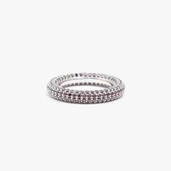 Colorful Ring Brown Silver