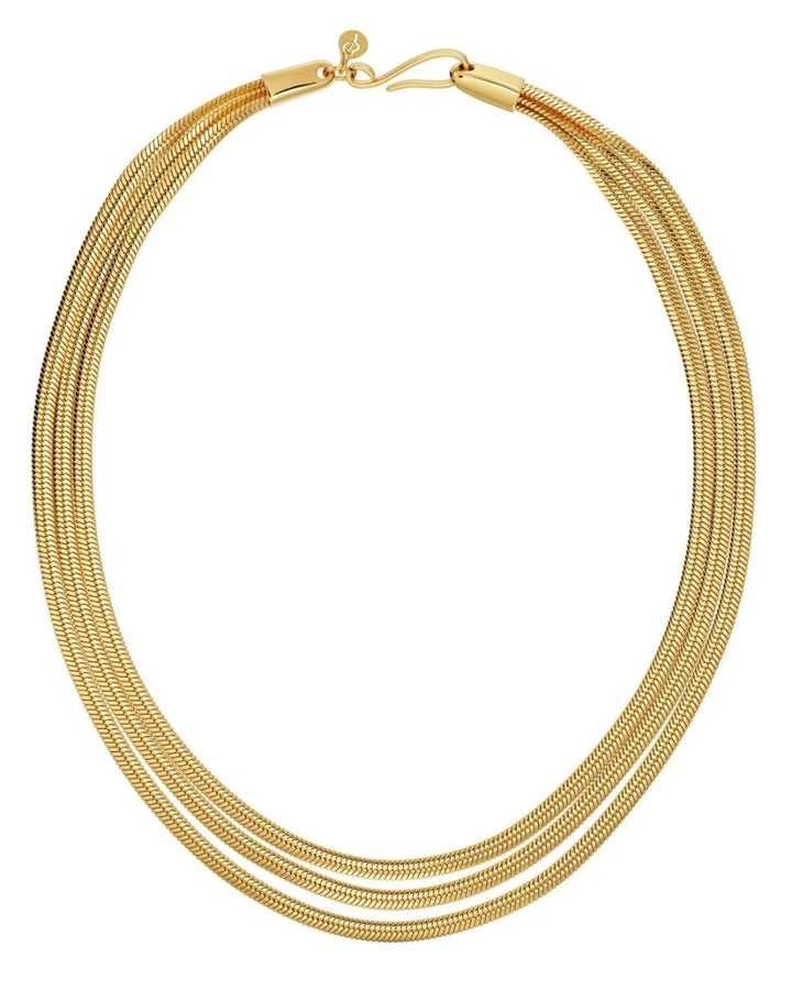 HERRINGBONE TRIPLE NECKLACE GOLD