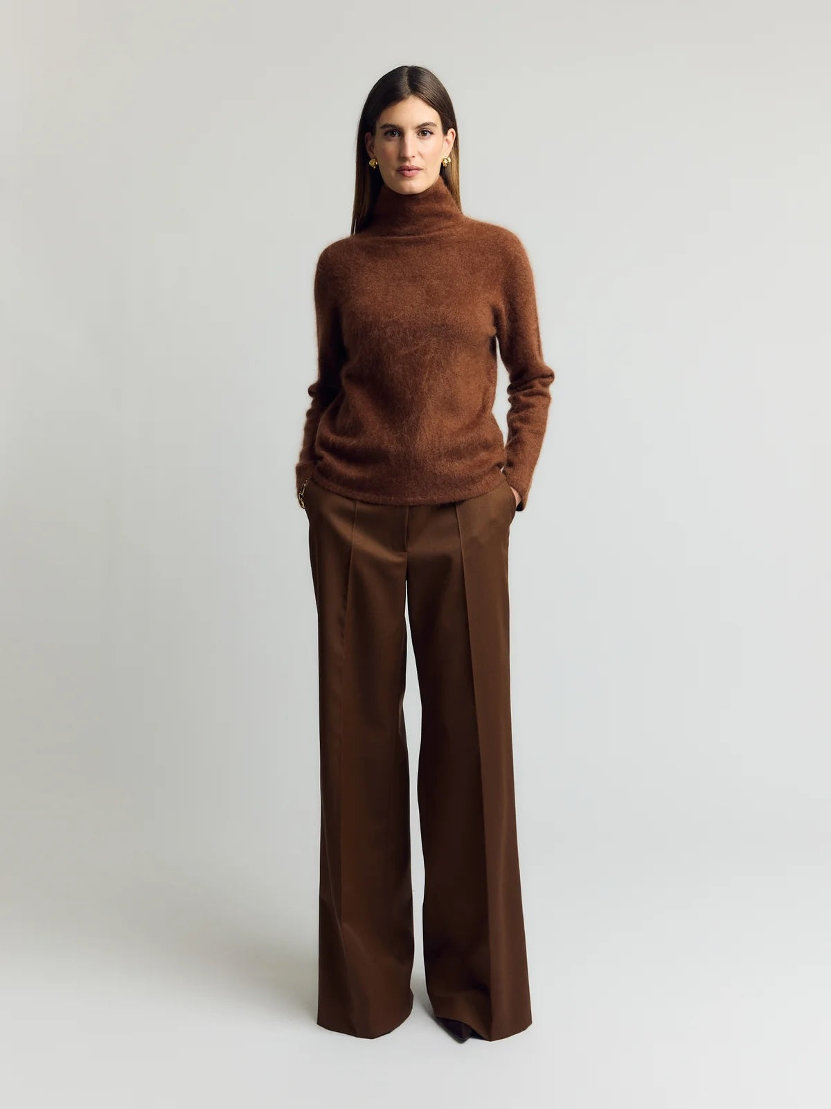Medea Cashmere Turtleneck Knit  – Cognac