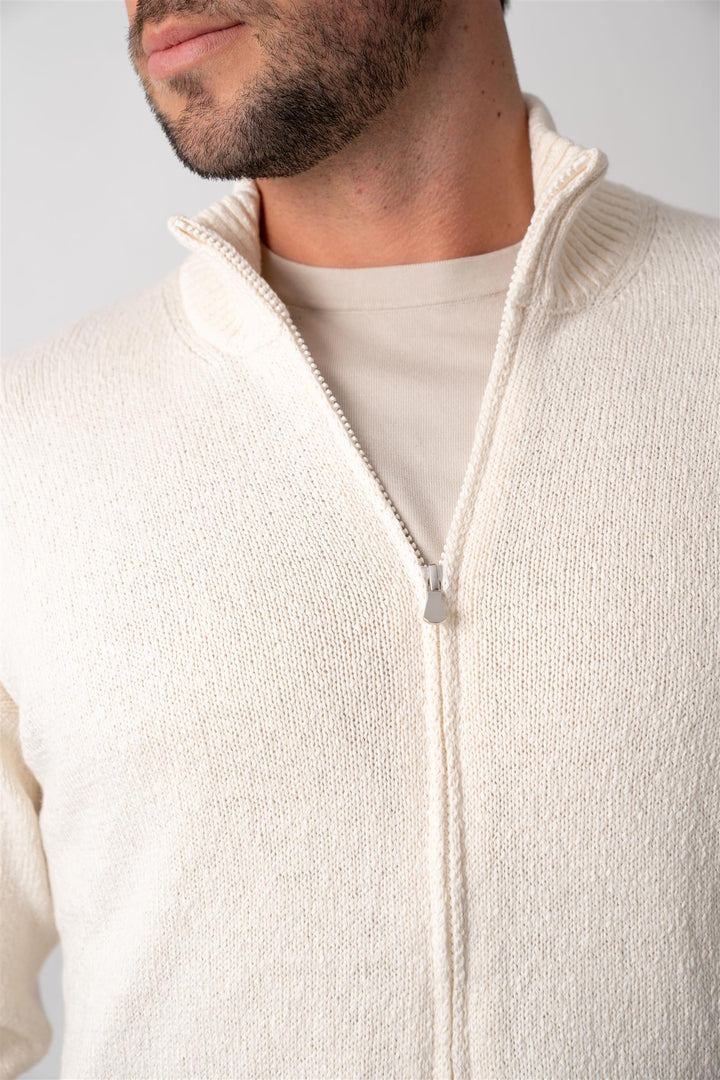 Full Zip Cotton  - White