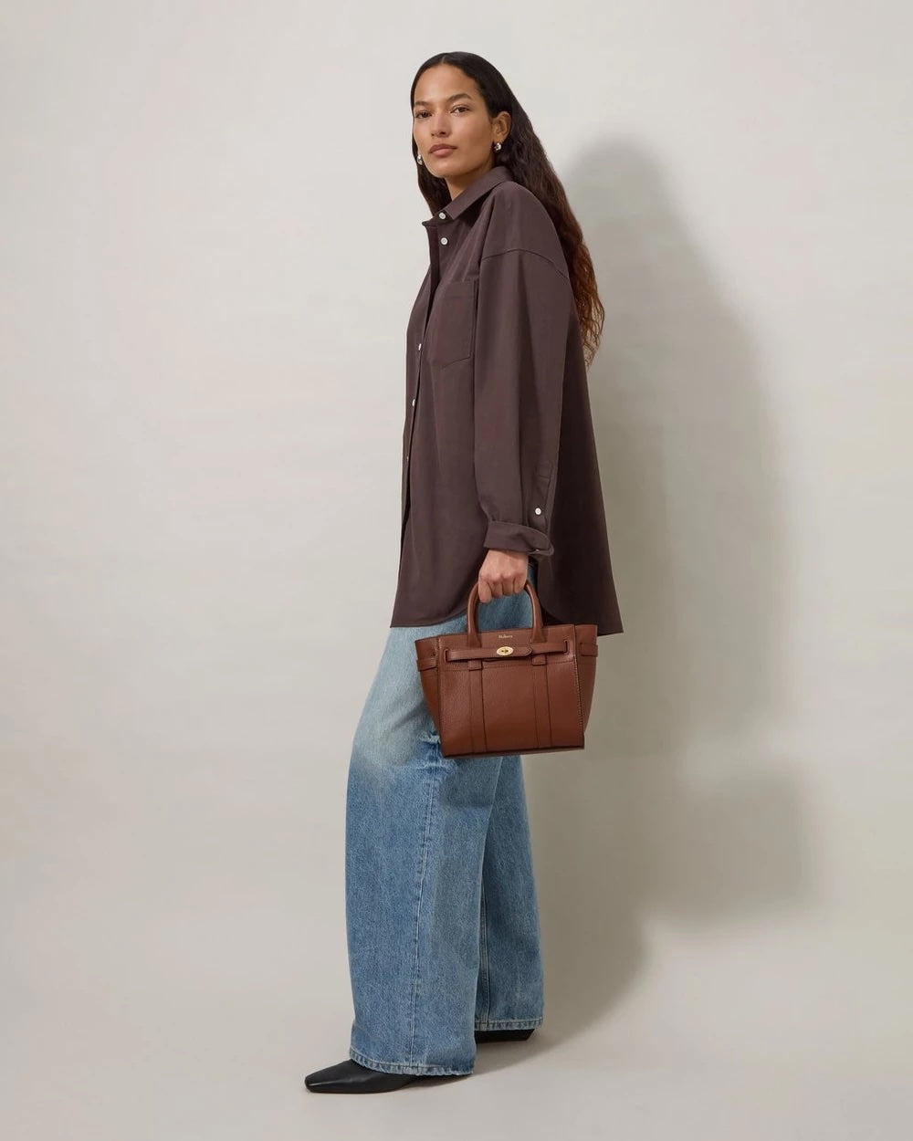 Mini Zipped Bayswater - Oak Two-Tone Small Classic Grain