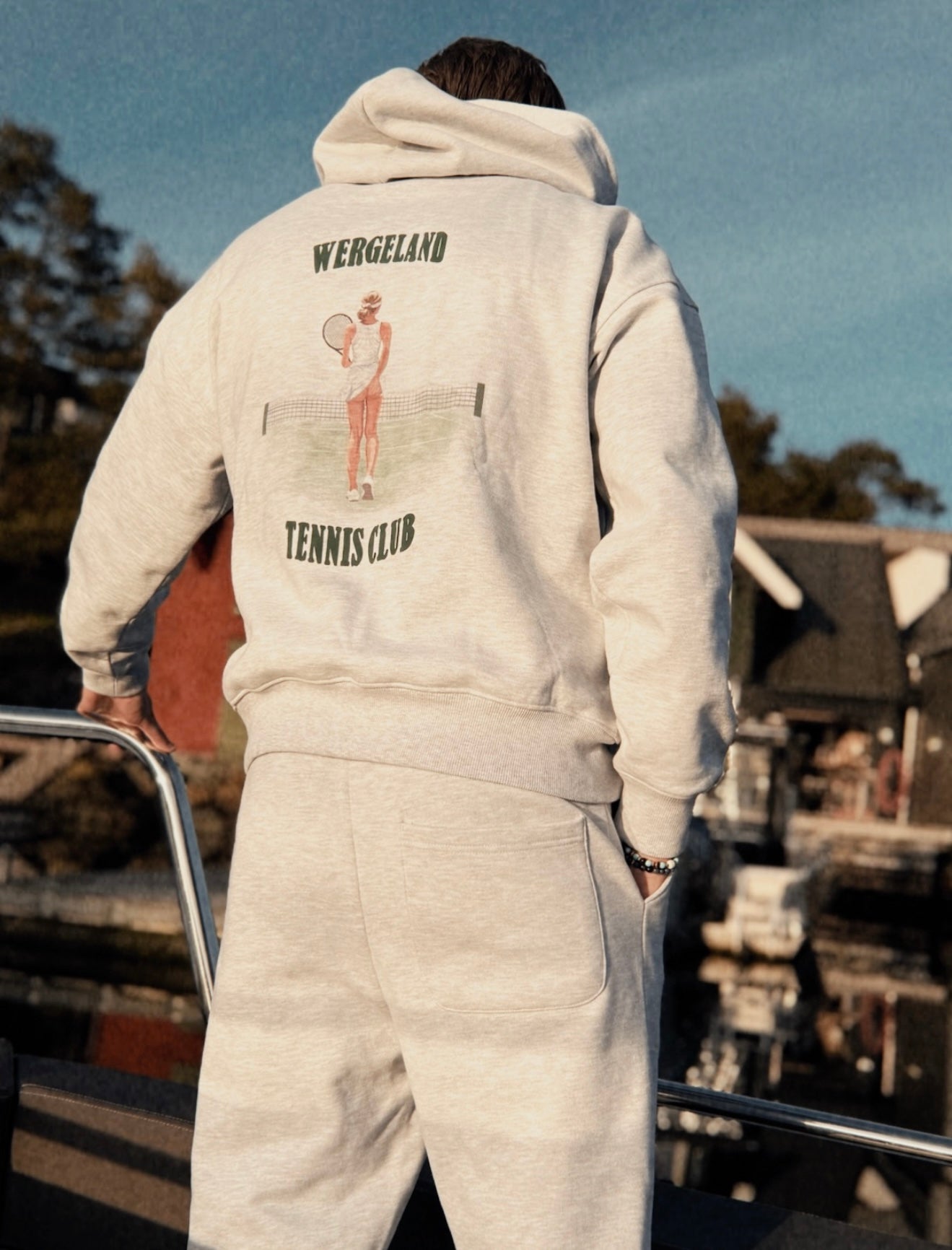 Tennis Club Hoodie - Lysegrå