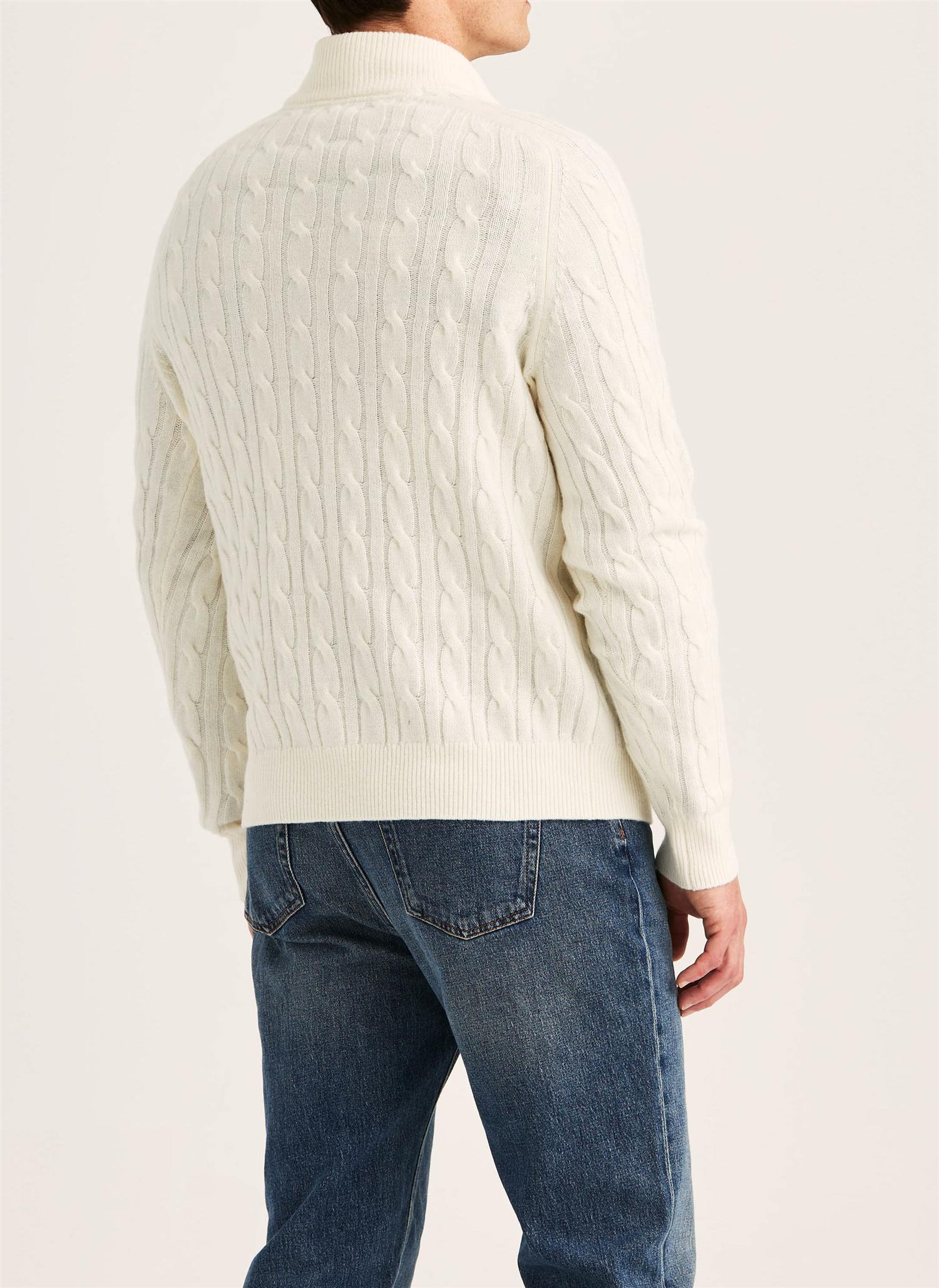 Hertford Cable Half Zip - Off White