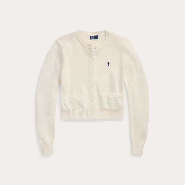 COTTON CREWNECK CARDIGAN