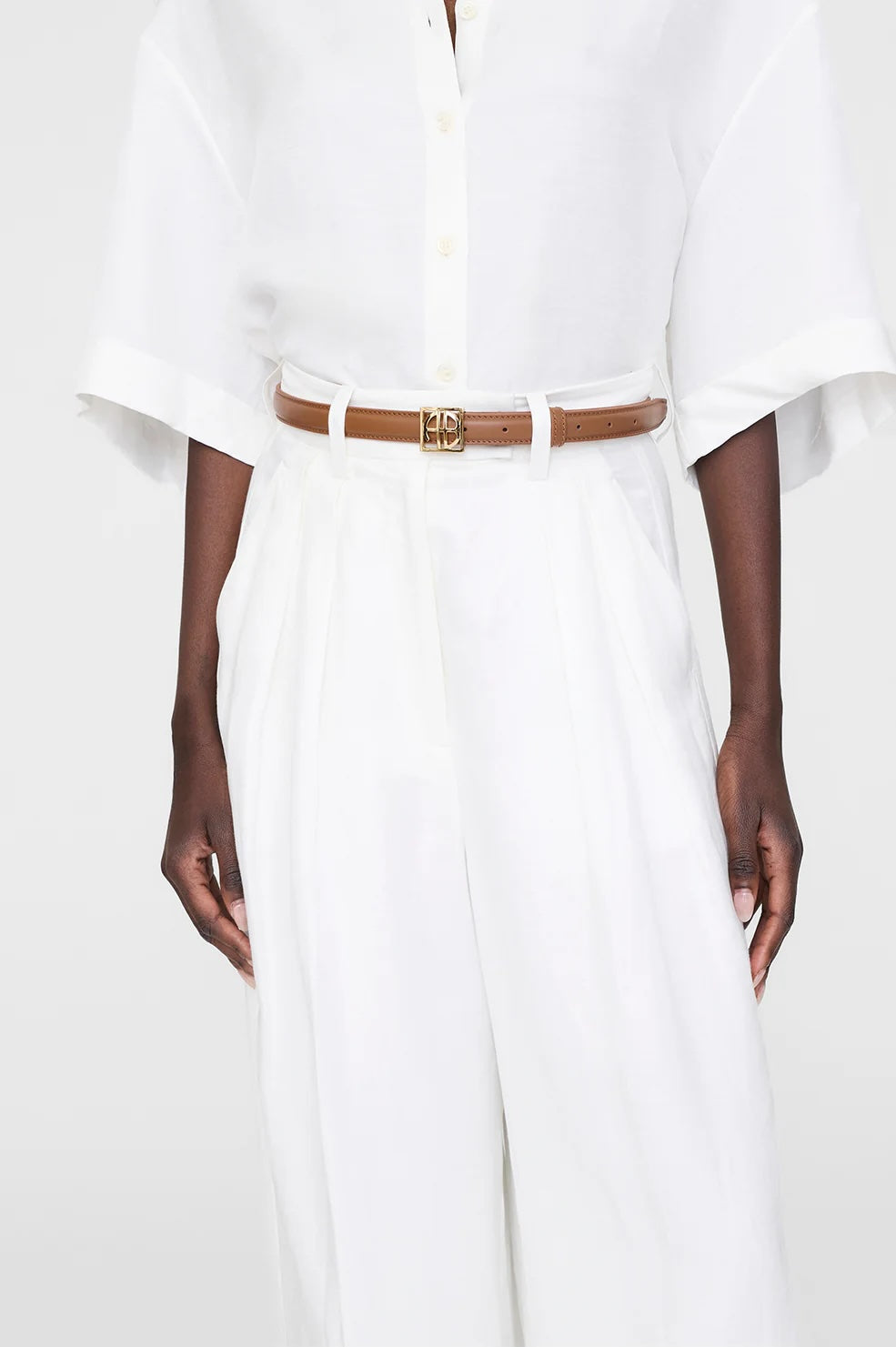 Monogram Belt Cognac