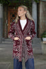 Long Fringed Paisley Jacket - Bordeaux